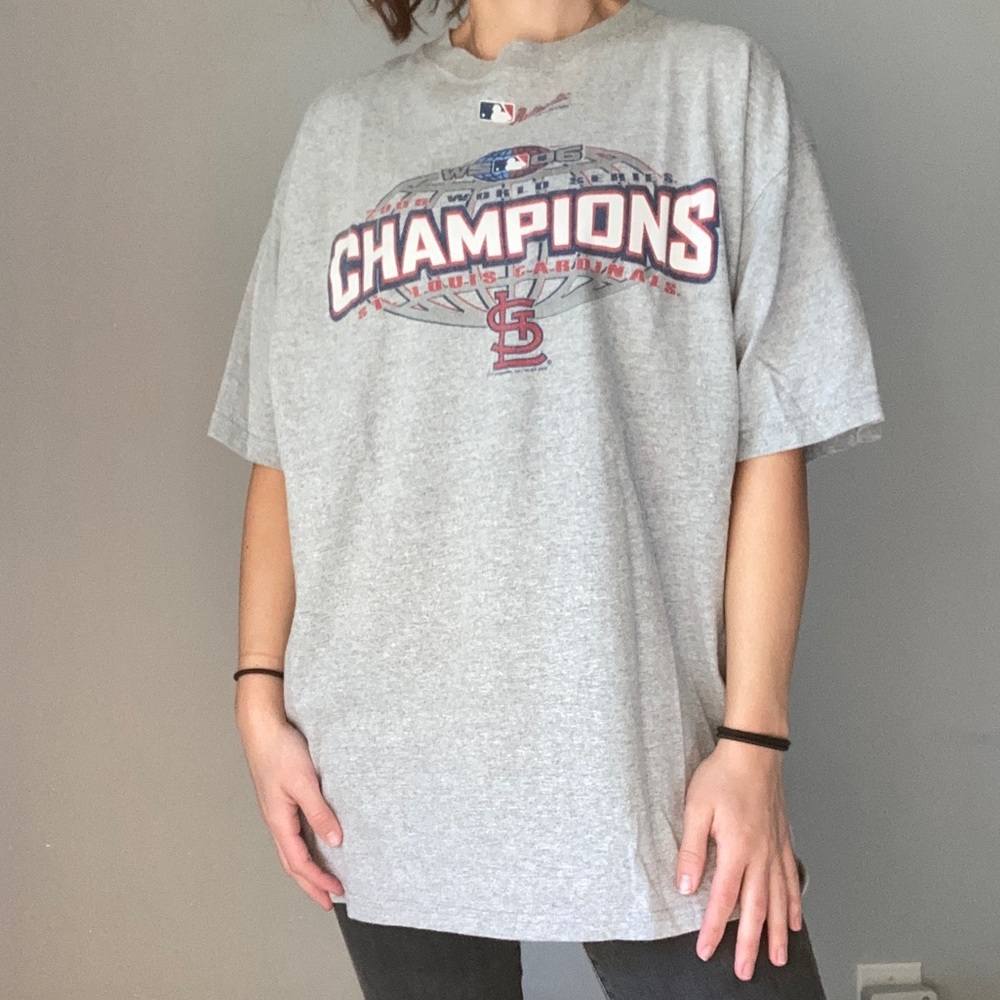 St. Louis Cardinals World Series Champions Short Sleeved Gray Tee Shirt